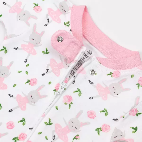 HonestBaby NonSlip Footed Pajamas OnePiece Sleeper Jumpsuit ZipFront Pjs 100 Organic Cotton for Baby GirlsTutu Cute