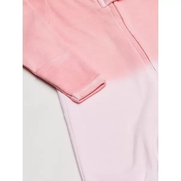 HonestBaby Sleep and Play Footed Pajamas OnePiece Sleeper Jumpsuit ZipFront Pjs 100 Organic Cotton for Baby Girls1 Dip Dye Pink