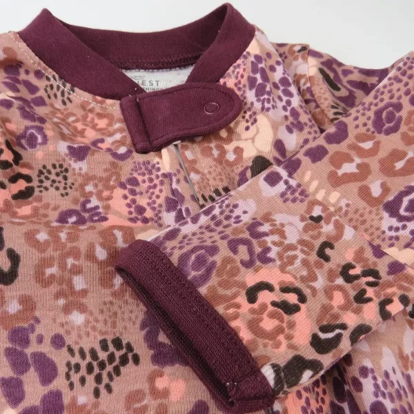 HonestBaby Sleep and Play Footed Pajamas OnePiece Sleeper Jumpsuit ZipFront Pjs 100 Organic Cotton for Baby Girls1 Dreamy Jaguar