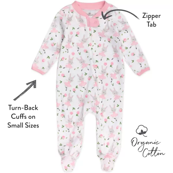 HonestBaby Sleep and Play Footed Pajamas OnePiece Sleeper Jumpsuit ZipFront Pjs 100 Organic Cotton for Baby Girls1 Tutu Cute