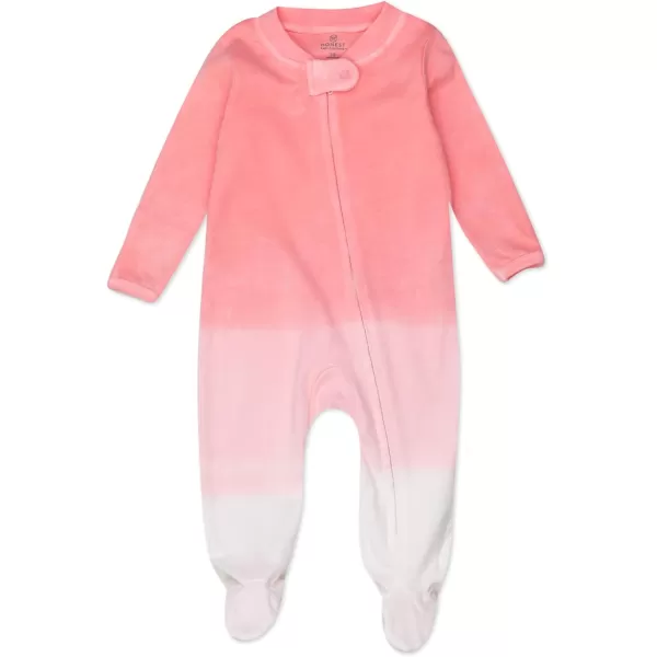 HonestBaby Sleep and Play Footed Pajamas OnePiece Sleeper Jumpsuit ZipFront Pjs 100 Organic Cotton for Baby Girls2 Butterfly