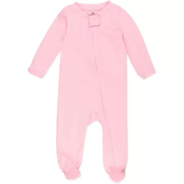 HonestBaby Sleep and Play Footed Pajamas OnePiece Sleeper Jumpsuit ZipFront Pjs 100 Organic Cotton for Baby Girls2 Rainbowstripe