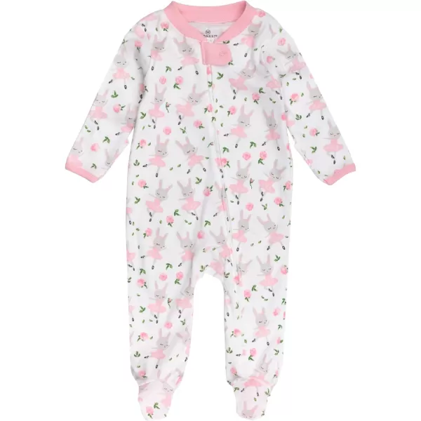 HonestBaby Sleep and Play Footed Pajamas OnePiece Sleeper Jumpsuit ZipFront Pjs 100 Organic Cotton for Baby Girls2 Tutucute