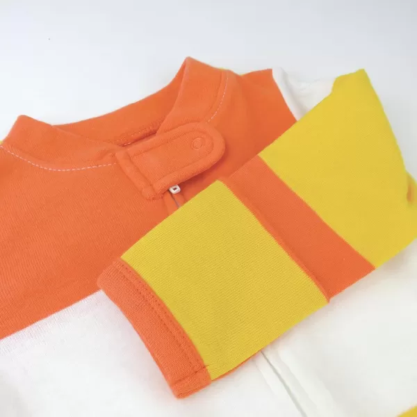HonestBaby Sleep and Play Footed Pajamas OnePiece Sleeper Jumpsuit Zipfront PJs Organic Cotton for Baby Boys Unisex1 Candy Corn