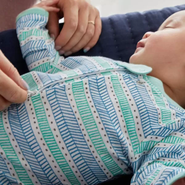 HonestBaby Sleep and Play Footed Pajamas OnePiece Sleeper Jumpsuit Zipfront PJs Organic Cotton for Baby Boys Unisex1 Compass