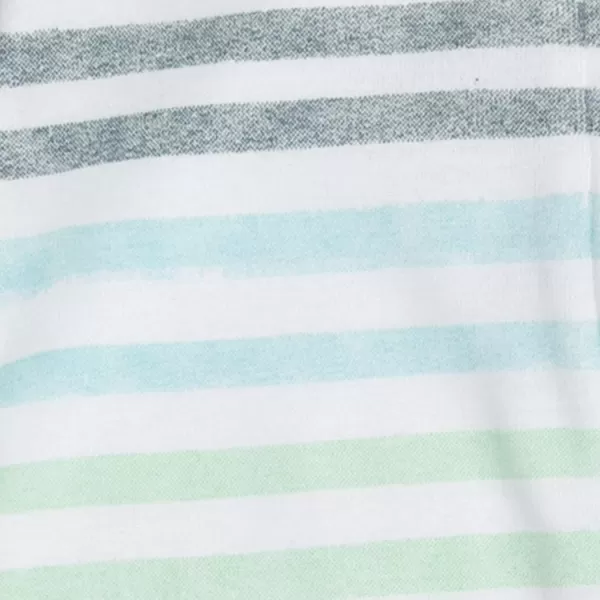 HonestBaby Sleep and Play Footed Pajamas OnePiece Sleeper Jumpsuit Zipfront PJs Organic Cotton for Baby Boys Unisex1 Rainbow Stripe Blues