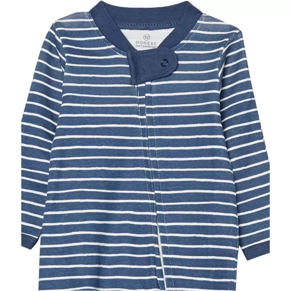 HonestBaby Sleep and Play Footed Pajamas OnePiece Sleeper Jumpsuit Zipfront PJs Organic Cotton for Baby Boys Unisex2 Crabs