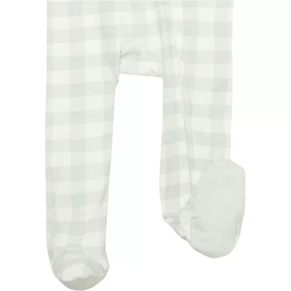 HonestBaby Sleep and Play Footed Pajamas OnePiece Sleeper Jumpsuit Zipfront PJs Organic Cotton for Baby Boys Unisex2 Jumbo Ombre Stripe Sage