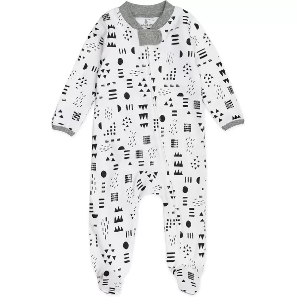 HonestBaby Sleep and Play Footed Pajamas OnePiece Sleeper Jumpsuit Zipfront PJs Organic Cotton for Baby Boys Unisex2 Patternplay