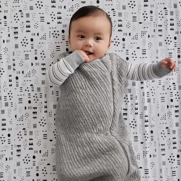 HonestBaby Wearable Blankets Sleeping Bags Swaddle Transition 100 Organic Cotton for Infant Baby Boys Girls Unisex Sage MediumBlack Small