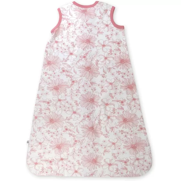 HonestBaby Wearable Blankets Sleeping Bags Swaddle Transition 100 Organic Cotton for Infant Baby Boys Girls UnisexSketchy Floral Pink