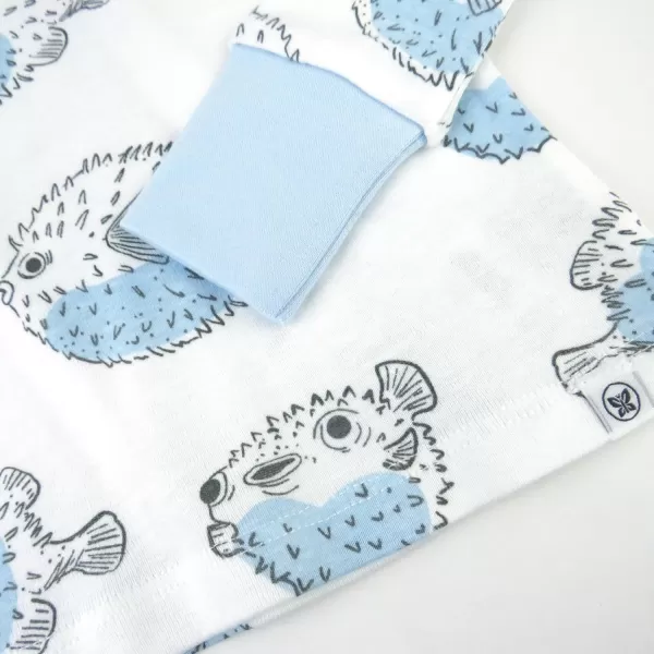 HonestBaby boys Multipack 2piece Pajamas Sleepwear Pjs 100 Organic Cotton for Infant Baby and Toddler Boys UnisexBlow Fish