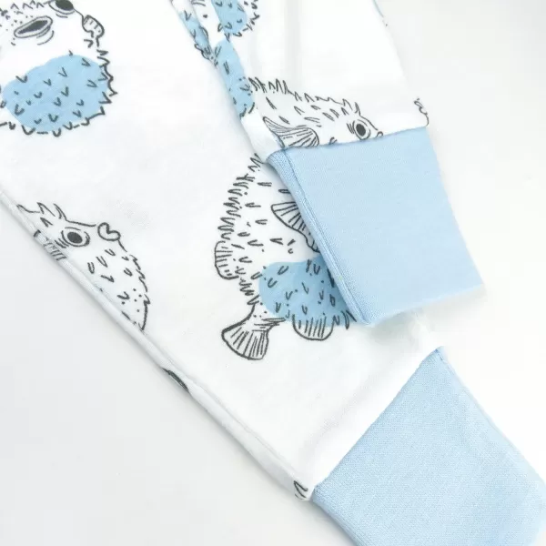 HonestBaby boys Multipack 2piece Pajamas Sleepwear Pjs 100 Organic Cotton for Infant Baby and Toddler Boys UnisexBlow Fish