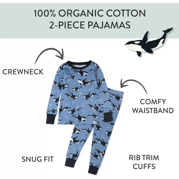 HonestBaby boys Multipack 2piece Pajamas Sleepwear Pjs 100 Organic Cotton for Infant Baby and Toddler Boys UnisexDolphins