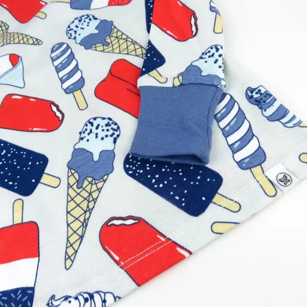 HonestBaby boys Multipack 2piece Pajamas Sleepwear Pjs 100 Organic Cotton for Infant Baby and Toddler Boys UnisexIce Cream Independence