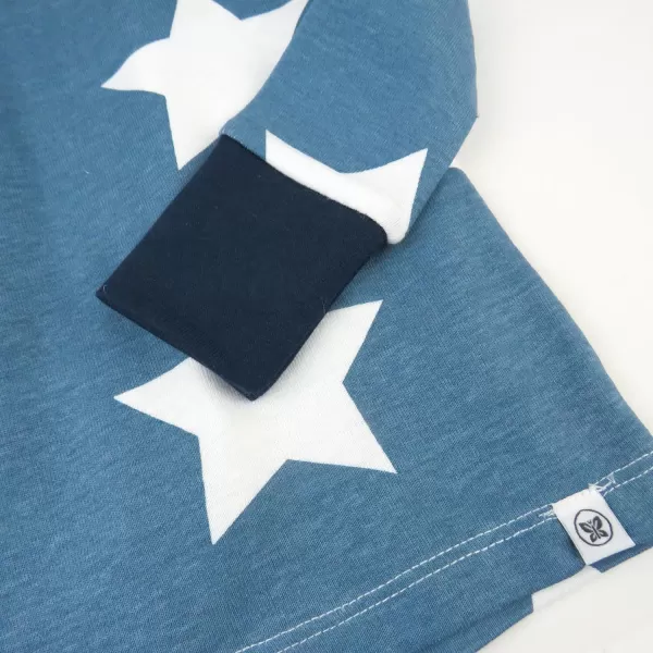 HonestBaby boys Multipack 2piece Pajamas Sleepwear Pjs 100 Organic Cotton for Infant Baby and Toddler Boys UnisexJumbo Star Blue