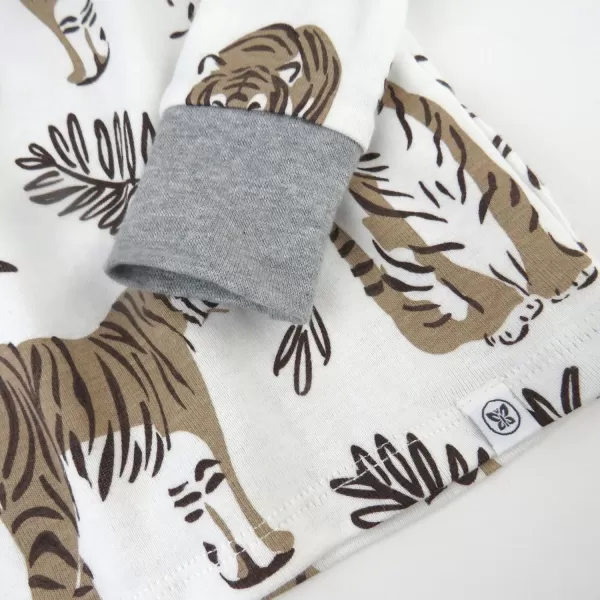 HonestBaby boys Multipack 2piece Pajamas Sleepwear Pjs 100 Organic Cotton for Infant Baby and Toddler Boys UnisexTiger Cub