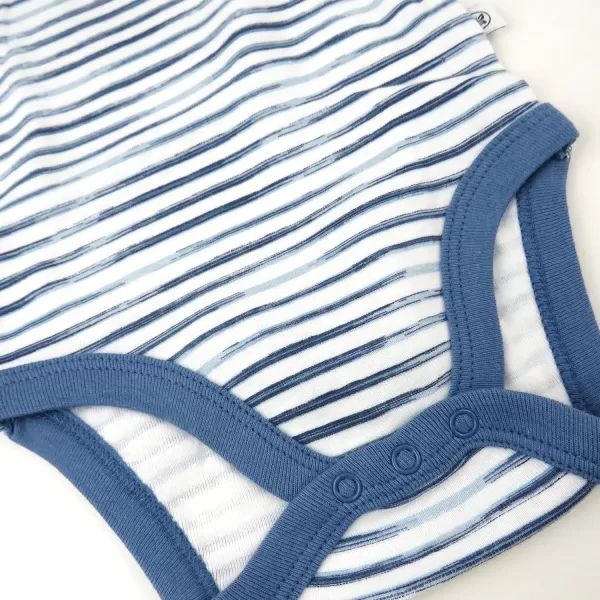 HonestBaby unisexbaby Multipack Short Sleeve Bodysuits Onepiece 100 Organic Cotton for Infant Baby Boys Girls Unisex3pack Tie Dye Blues