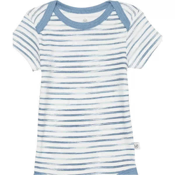 HonestBaby unisexbaby Multipack Short Sleeve Bodysuits Onepiece 100 Organic Cotton for Infant Baby Boys Girls Unisex3pack Tie Dye Blues
