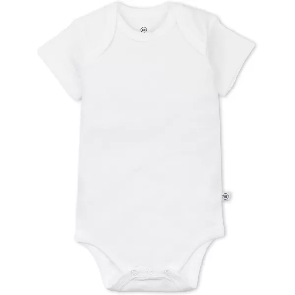 HonestBaby unisexbaby Multipack Short Sleeve Bodysuits Onepiece 100 Organic Cotton for Infant Baby Boys Girls Unisex4pack Bright White