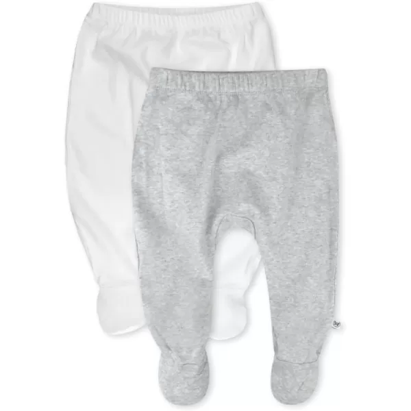 HonestBaby 3Pack Footed Pants Roomy Fit Pull on Bottoms 100 Organic Cotton for Infant Baby Boys Girls UnisexFog