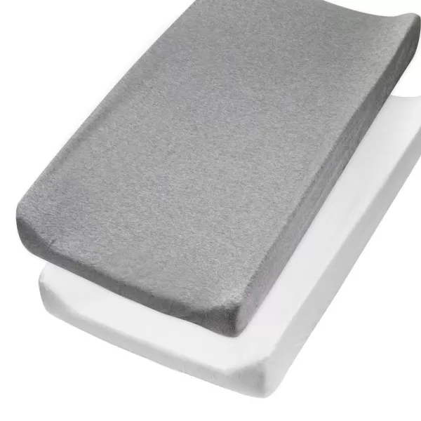 HonestBaby Boys Organic Cotton Changing Pad Cover Black One Size2Piece Gray Heather One Size