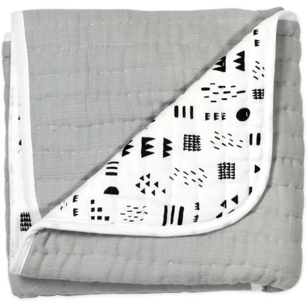 HonestBaby Clothing Infant Organic Cotton Reversible Baby Blanket Watercolor World One SizeQuilted Baby Blankets Reversible Organic Cotton for Infant Boys Girls Unisex Pattern Play Hand Quilted Blanket One Size