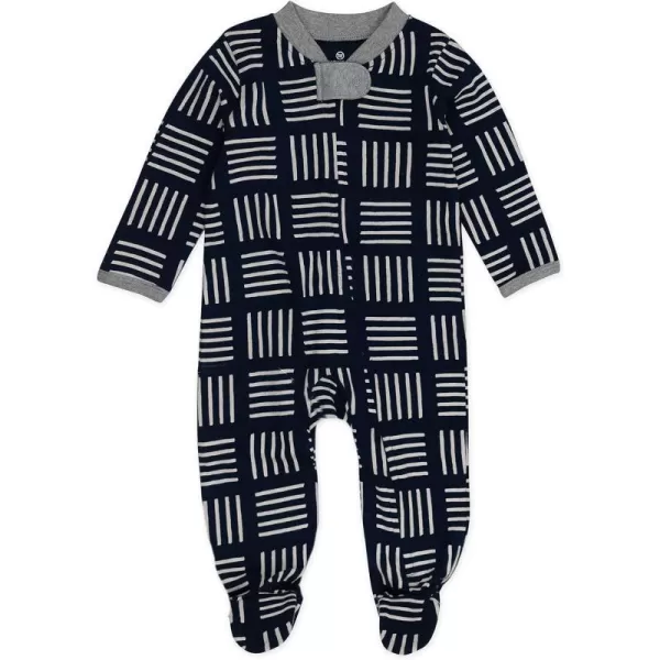 HonestBaby Footed Sleep amp Play Pajamas Organic Cotton for Infant Baby Boys LEGACY1 Sketchy Square