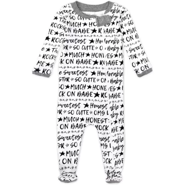 HonestBaby Footed Sleep amp Play Pajamas Organic Cotton for Infant Baby Boys LEGACY1 Words