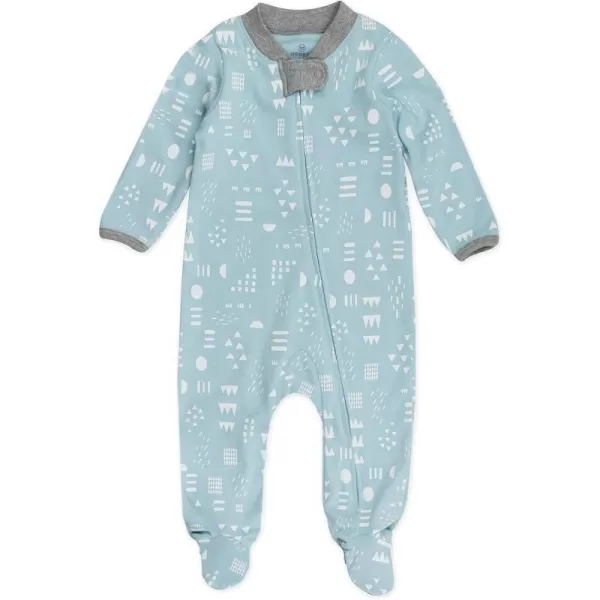 HonestBaby Footed Sleep amp Play Pajamas Organic Cotton for Infant Baby Girls LEGACY1 Pattern Play Teal