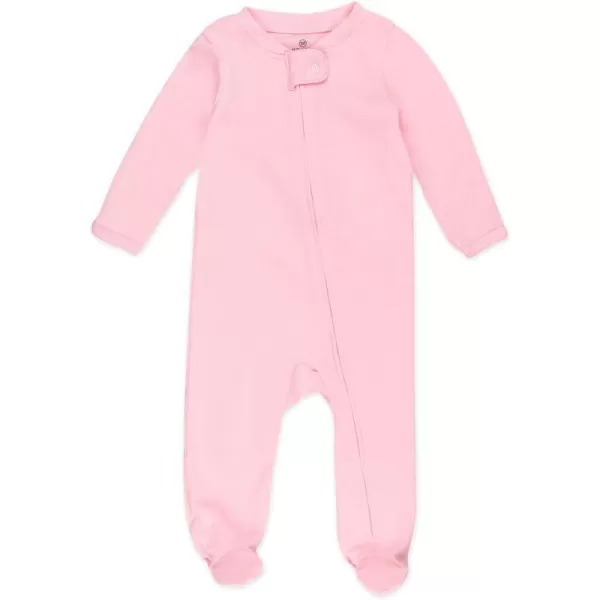 HonestBaby Footed Sleep amp Play Pajamas Organic Cotton for Infant Baby Girls LEGACY1 Pink