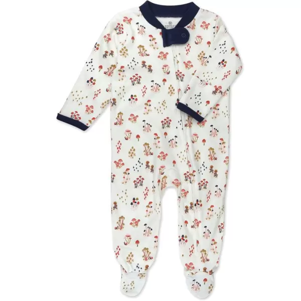 HonestBaby Footed Sleep amp Play Pajamas Organic Cotton for Infant Baby Girls LEGACY1 Wild Mushroon