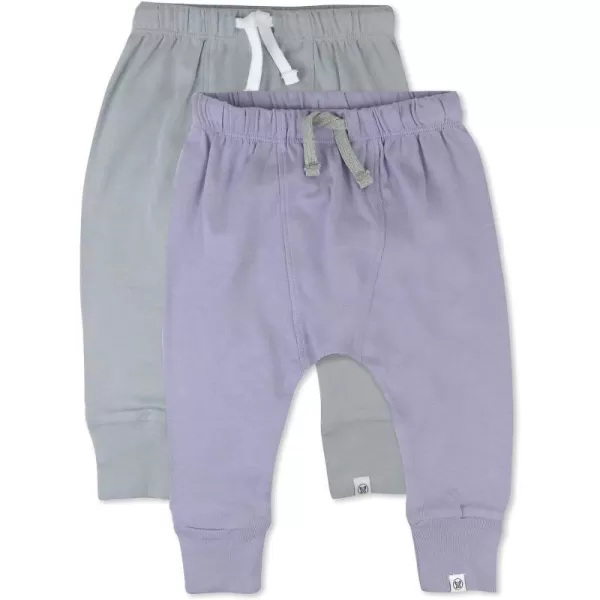 HonestBaby Honest Pants Joggers Pull on 100 Organic Cotton for Infant Baby and Toddler Boys Girls Unisex2pack Dusty Purple Wisteria
