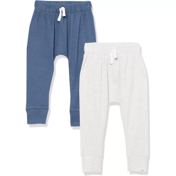 HonestBaby Honest Pants Joggers Pull on 100 Organic Cotton for Infant Baby and Toddler Boys Girls Unisex2pack Navy