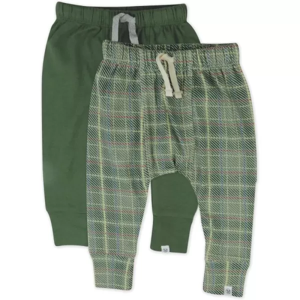 HonestBaby Honest Pants Joggers Pull on 100 Organic Cotton for Infant Baby and Toddler Boys Girls Unisex2pack Sandy Plaid