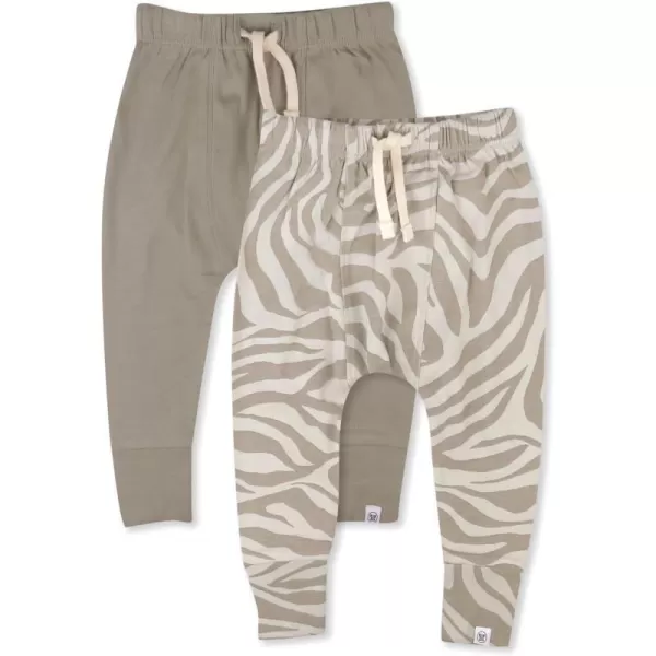 HonestBaby Honest Pants Joggers Pull on 100 Organic Cotton for Infant Baby and Toddler Boys Girls Unisex2pack Zanzibar Zebra