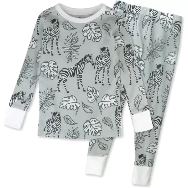 HonestBaby Multipack 2Piece Pajamas Sleepwear Pjs 100 Organic Cotton for Infant Baby and Toddler GirlsBaby Zebra Camo