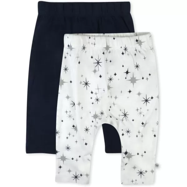 HonestBaby Multipack Harem Pants Roomy Fit Pull on Bottoms 100 Organic Cotton for Infant Baby Boys Girls Unisex2pack Jumbo Twinkle Navy