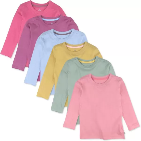 HonestBaby Multipack Long Sleeve TShirts Tee 100 Organic Cotton Infant BabyToddlerLittle Kids BoysGirlsUnisex Legacy6pack Autumn Pinks