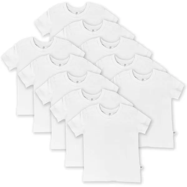 HonestBaby Multipack Short Sleeve TShirt Tee 100 Organic Cotton Infant Baby Toddler Little Kids Boys Girls Unisex10pack Bright White