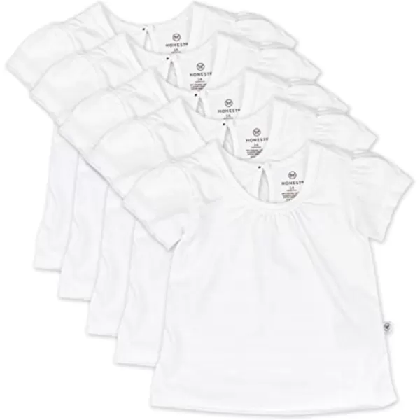 HonestBaby Multipack Short Sleeve TShirt Tee 100 Organic Cotton Infant Baby Toddler Little Kids Boys Girls Unisex5pack Bright White Puff Sleeve