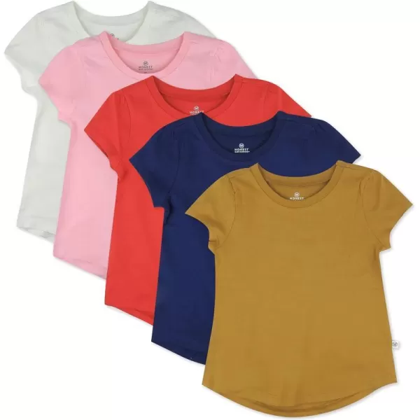 HonestBaby Multipack Short Sleeve TShirt Tee 100 Organic Cotton Infant Baby Toddler Little Kids Boys Girls Unisex5pack Copper Haze