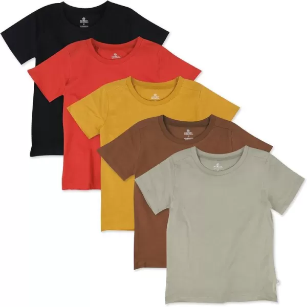 HonestBaby Multipack Short Sleeve TShirt Tee 100 Organic Cotton Infant Baby Toddler Little Kids Boys Girls Unisex5pack Graphic Nature