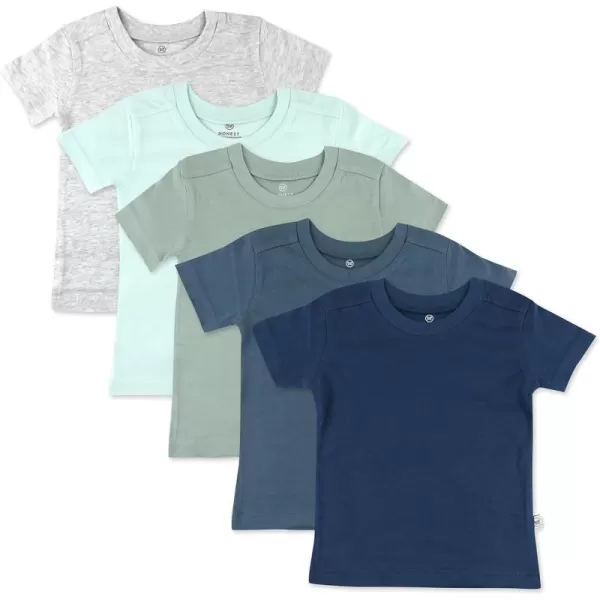 HonestBaby Multipack Short Sleeve TShirt Tee 100 Organic Cotton Infant Baby Toddler Little Kids Boys Girls Unisex5pack Morning Mountains