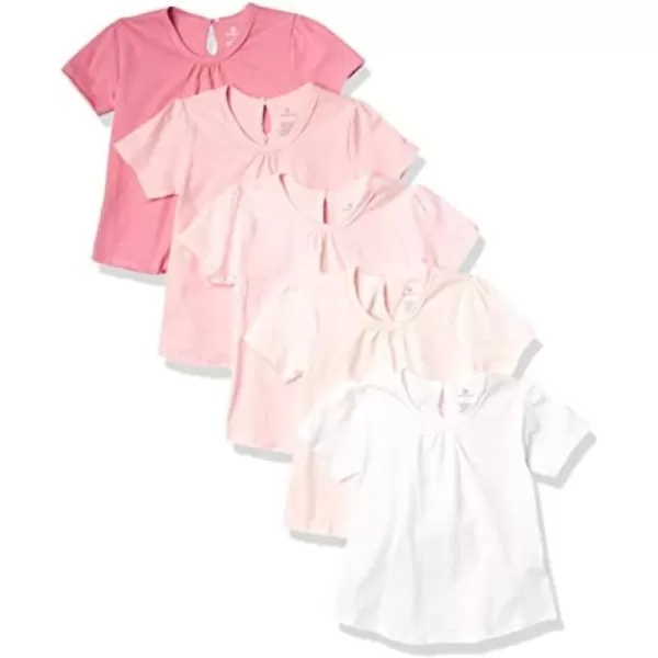 HonestBaby Multipack Short Sleeve TShirt Tee 100 Organic Cotton Infant Baby ToddlerLittle Kids Boys GirlsUnisexLegacy5pack Pink Ombre