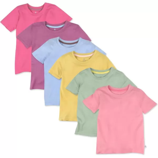 HonestBaby Multipack Short Sleeve TShirt Tee 100 Organic Cotton Infant Baby ToddlerLittle Kids Boys GirlsUnisexLegacy6pack Autumn Pinks