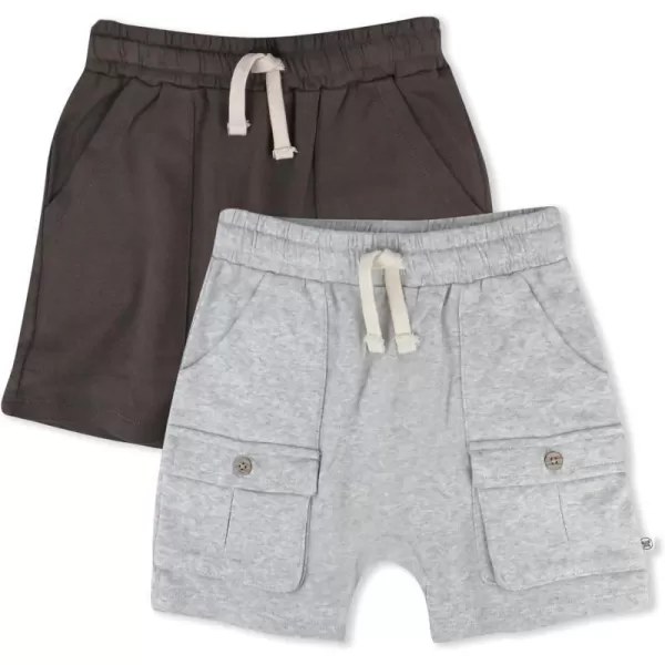HonestBaby Multipack Shorts 100 Organic Cotton for Infant Baby and Toddler Boys Girls UnisexDusty Brown
