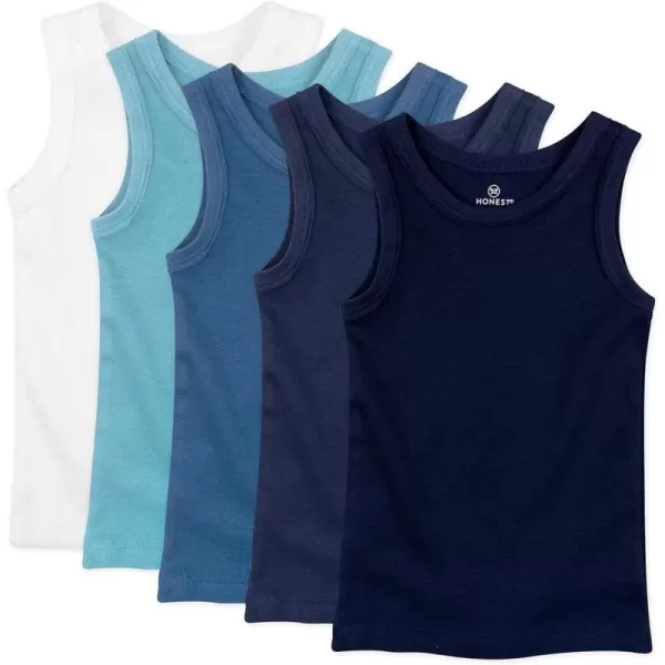 HonestBaby Muscle Tee Sleeveless TShirt Multipack Organic Cotton for Infant Baby  Toddler Unisex Boys  Girls5pack Blue Ombre