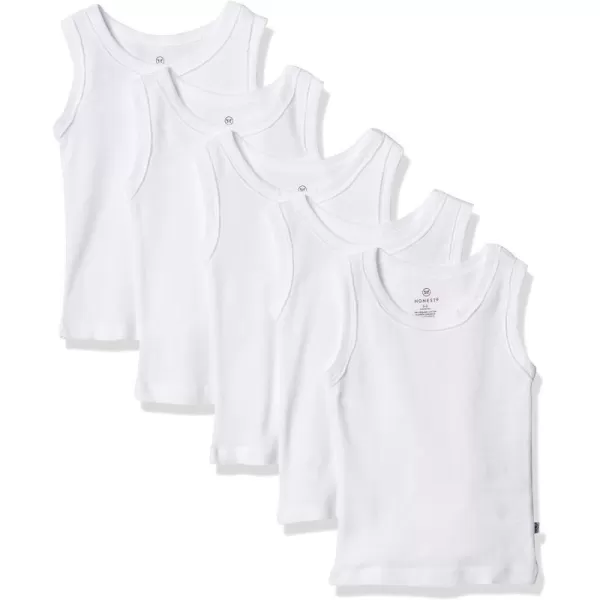 HonestBaby Muscle Tee Sleeveless TShirt Multipack Organic Cotton for Infant Baby  Toddler Unisex Boys  Girls5pack Bright White