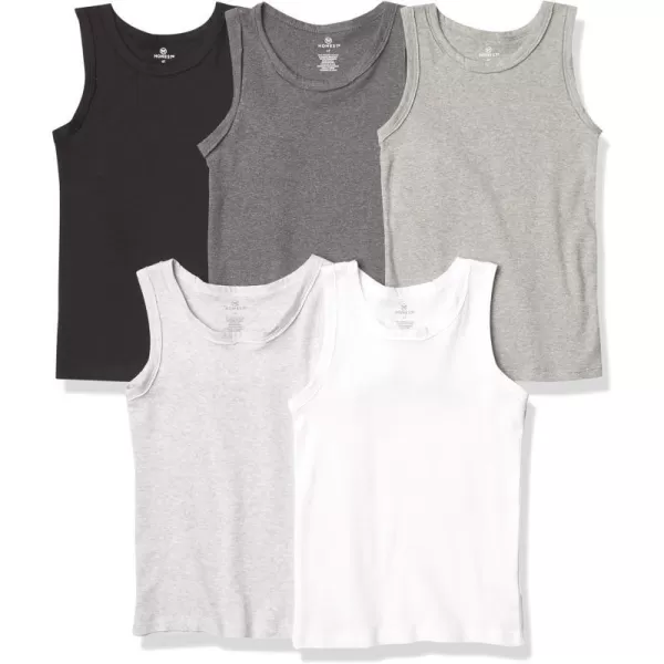 HonestBaby Muscle Tee Sleeveless TShirt Multipack Organic Cotton for Infant Baby  Toddler Unisex Boys  Girls5pack Gray Ombre